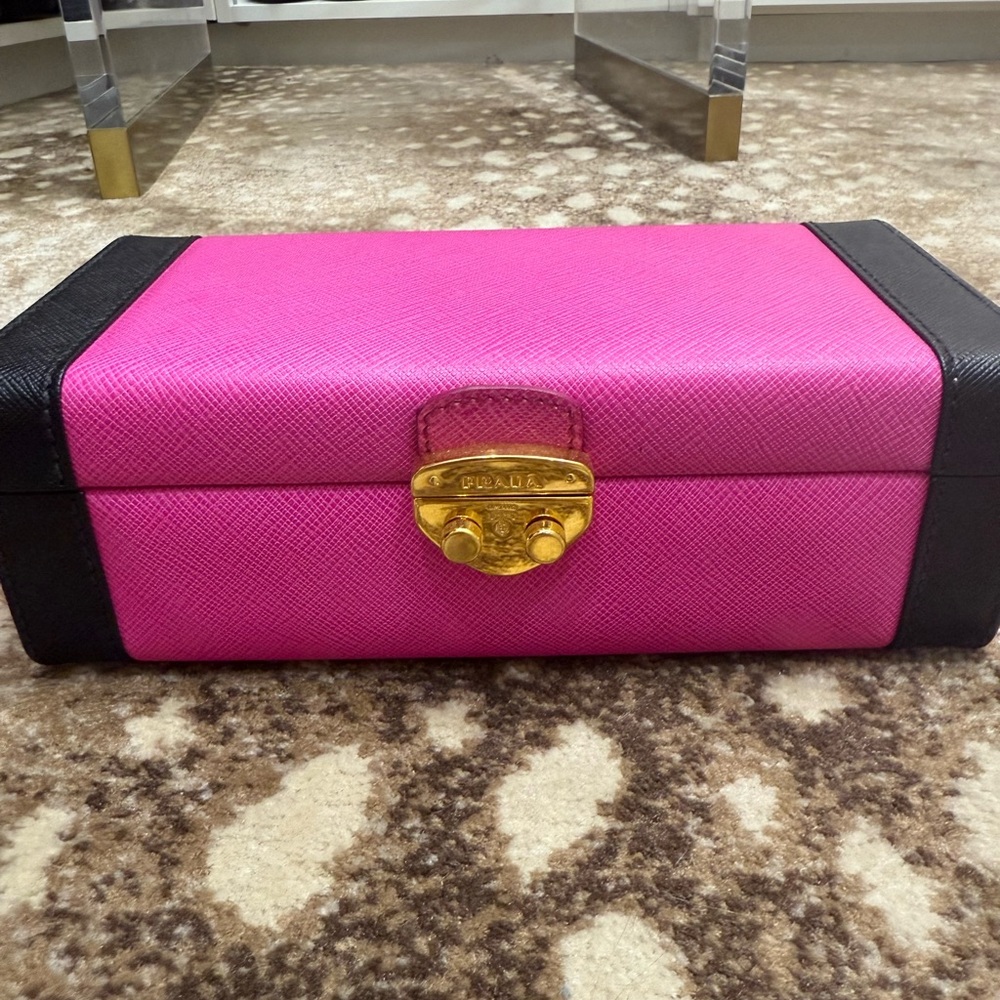 Prada Fuchsia and Black Key Holder
